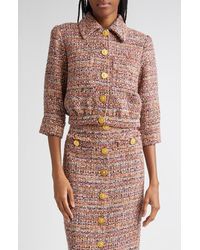 L'Agence - Jia Crop Tweed Jacket - Lyst