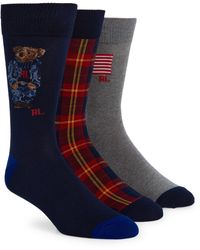 Polo Ralph Lauren - Assorted 3-pack Crew Socks Gift Box - Lyst