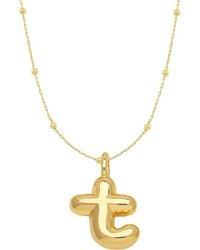 Emma Rae - 14K Plated Bubble Initial Pendant Necklace - Lyst