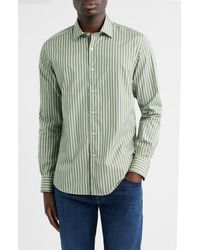 Scott Barber - Thomas Mason Regular Fit Stripe Cotton Button-Up Shirt - Lyst