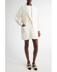 Max Mara - Oversize Single Breasted Stretch Wool Canvas Blazer - Lyst