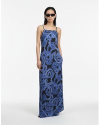 Monzlapur - Silk Serpent Noir Maxi Dress - Lyst