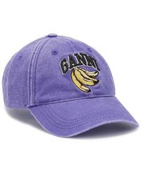 Ganni - Washed Organic Cotton Canvas Baseball Cap - Lyst