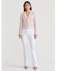 Misook - Relaxed Plaid Fringe Trim Knit Jacket - Lyst