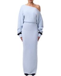 Naked Wardrobe - One-Shoulder Long Sleeve Maxi Sweater Dress - Lyst