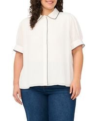 Cece - Georgette Button-Up Top - Lyst