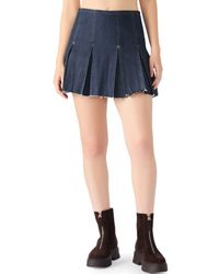 Steve Madden - Joan Pleated Denim Miniskirt - Lyst