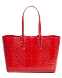 Christian Louboutin - Small Cabata Soft Croc Embossed Patent Leather Tote - Lyst