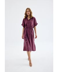 Monlicia - Solenne Cotton Midi Shirt Dress - Lyst