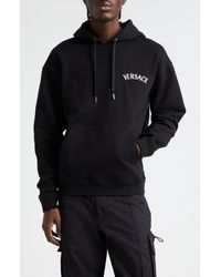 Versace - Milano Stamp Embroidered Cotton Jersey Hoodie - Lyst
