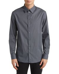 Emporio Armani - Microgeo Stretch Button-up Shirt - Lyst
