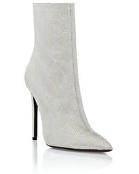 Philipp Plein - Satin Boots High Heels Mid Monogram Strass - Lyst