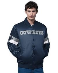 Starter - Dallas Cowboys Triple Option Satin Varsity Vintage Logo Full-Snap Jacket - Lyst