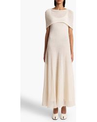 KHAITE - Thora Pointelle Maxi Sweater Dress With Removable Capelet - Lyst