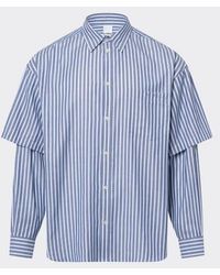 le PERE - Double Sleeve Button Down Shirt - Lyst