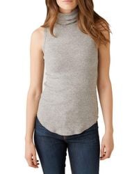 Fifteen Twenty - Turtleneck Sleeveless Ribbed Sweater - Lyst