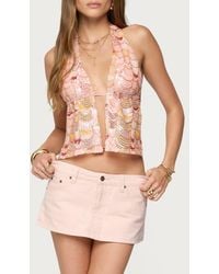 Edikted - Mermaid Sequin Open Back Crop Camisole - Lyst
