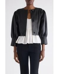 Chloé - Plongé Lambskin Leather Short Jacket - Lyst
