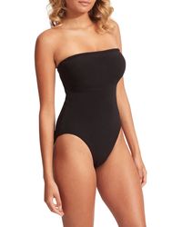 Seafolly - Sea Dive Dd-cup Strapless Underwire One-piece Swimsuit - Lyst