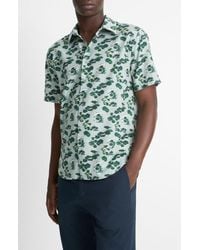 Vince - Classic Fit Short Sleeve Button-Up Shirt - Lyst