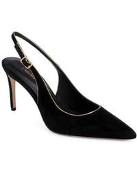 L'Agence - Vichy Ii Leather Trimmed Pointed Toe Slingback Pump - Lyst