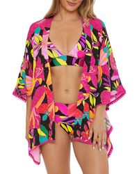 Trina Turk - Solar Floral Open Front Cover-up Tunic - Lyst