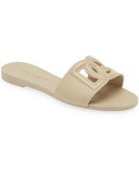 Dolce & Gabbana - Bianca Interlock Slide Sandal - Lyst