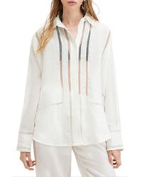 AllSaints - Jade Ladder Embroidery Long Sleeve Button-up Shirt - Lyst