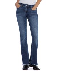 HINT OF BLU - Fun Mid Rise Frayed Slim Flare Jeans - Lyst