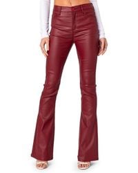 Edikted - Luna Faux Leather Flare Pants - Lyst