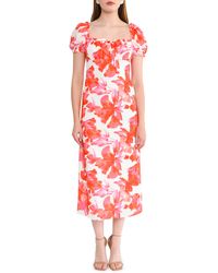 Wayf - Felicity Floral Print Midi Dress - Lyst