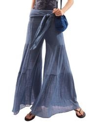 Free People - Good Day Tie Waist Wide Leg Pants - Lyst