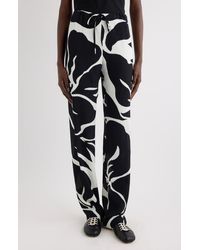 Dries Van Noten - Pachas Giant Floral Print Cotton & Silk Drawstring Pants - Lyst