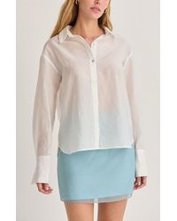 Crescent - Crinkled Tencel Button Up Shirt - Lyst