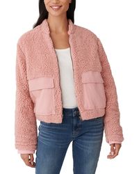 Lucky Brand Utility Teddy Coat - Pink