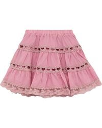 Theme - Sofia Heart Bow Lace Mini Skirt - Lyst