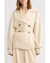 Odd Muse - Double Breasted Short Trench Coat - Lyst