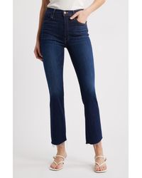Mother - The Lil Hustler Frayed High Waist Ankle Bootcut Jeans - Lyst