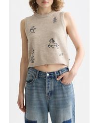 Scotch & Soda - Embroidered Sleeveless Sweater - Lyst