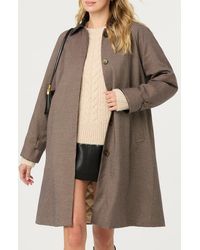 Astr - Raiden Faux Leather Collared Coat - Lyst