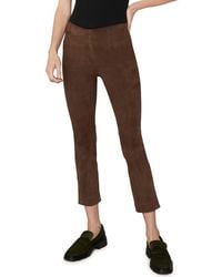 Vince - Stretch Suede Split Hem Crop Pants - Lyst