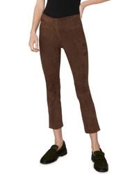 Vince - Stretch Suede Split Hem Crop Pants - Lyst