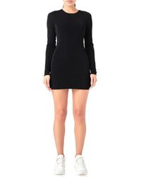 Grey Lab - Long Sleeve Mini Sweater Dress - Lyst