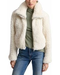 Avec Les Filles - Crop Faux Shearling Zip Jacket - Lyst