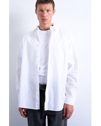 TOPMAN - Oversize Cotton Poplin Button-Up Shirt - Lyst