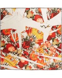 Alexander McQueen - Dutch Floral Print Silk Square Scarf - Lyst