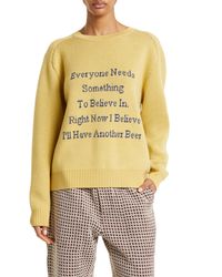 Bode - Another Beer Jacquard Graphic Merino Wool Sweater - Lyst