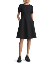 Lafayette 148 New York - Short Sleeve Wool Blend Fit & Flare Dress - Lyst