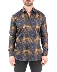 Maceoo - Fibonacci Galaxysplash Contemporary Fit Button-Up Shirt - Lyst