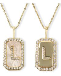 Melinda Maria - Love Letters Double Sided Mother-of-pearl Initial Pendant Necklace - Lyst